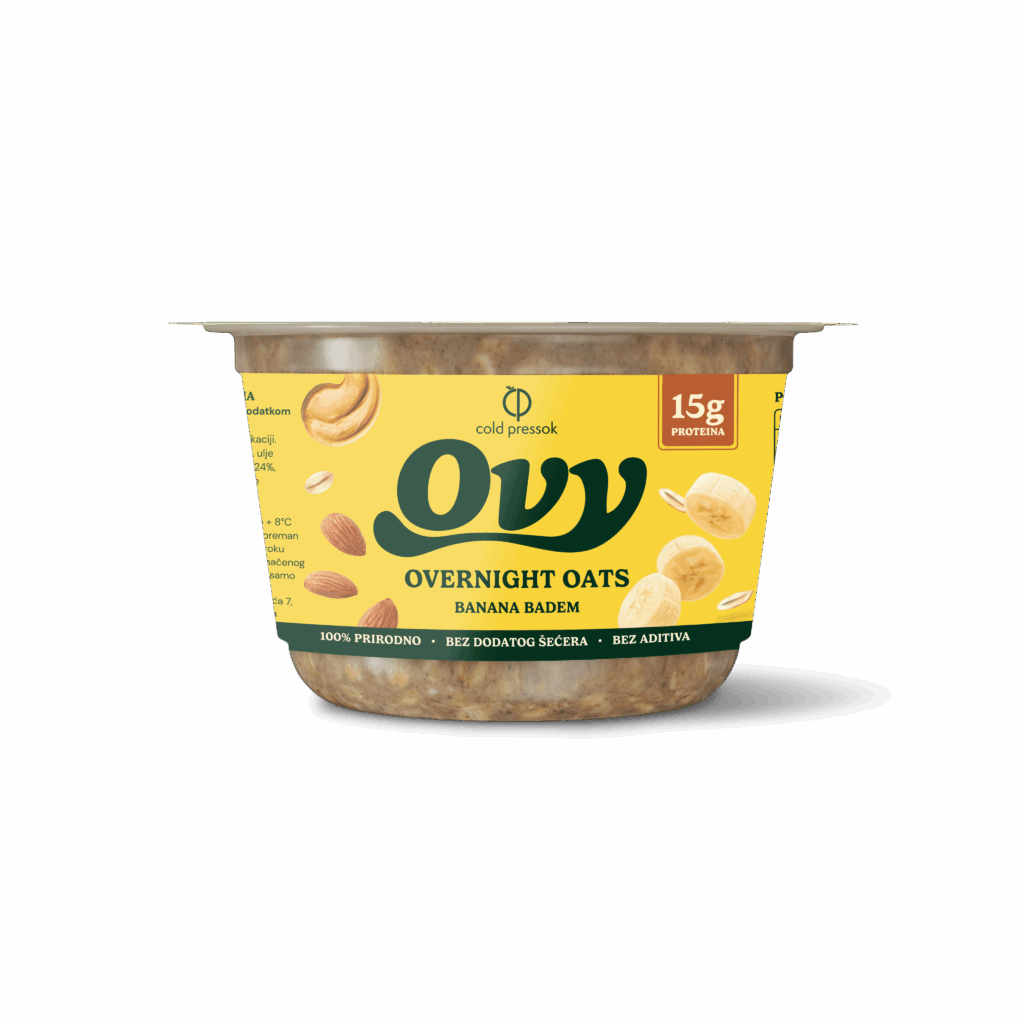 OVY Banana Badem proteinska kaša – Overnight ovsena kaša