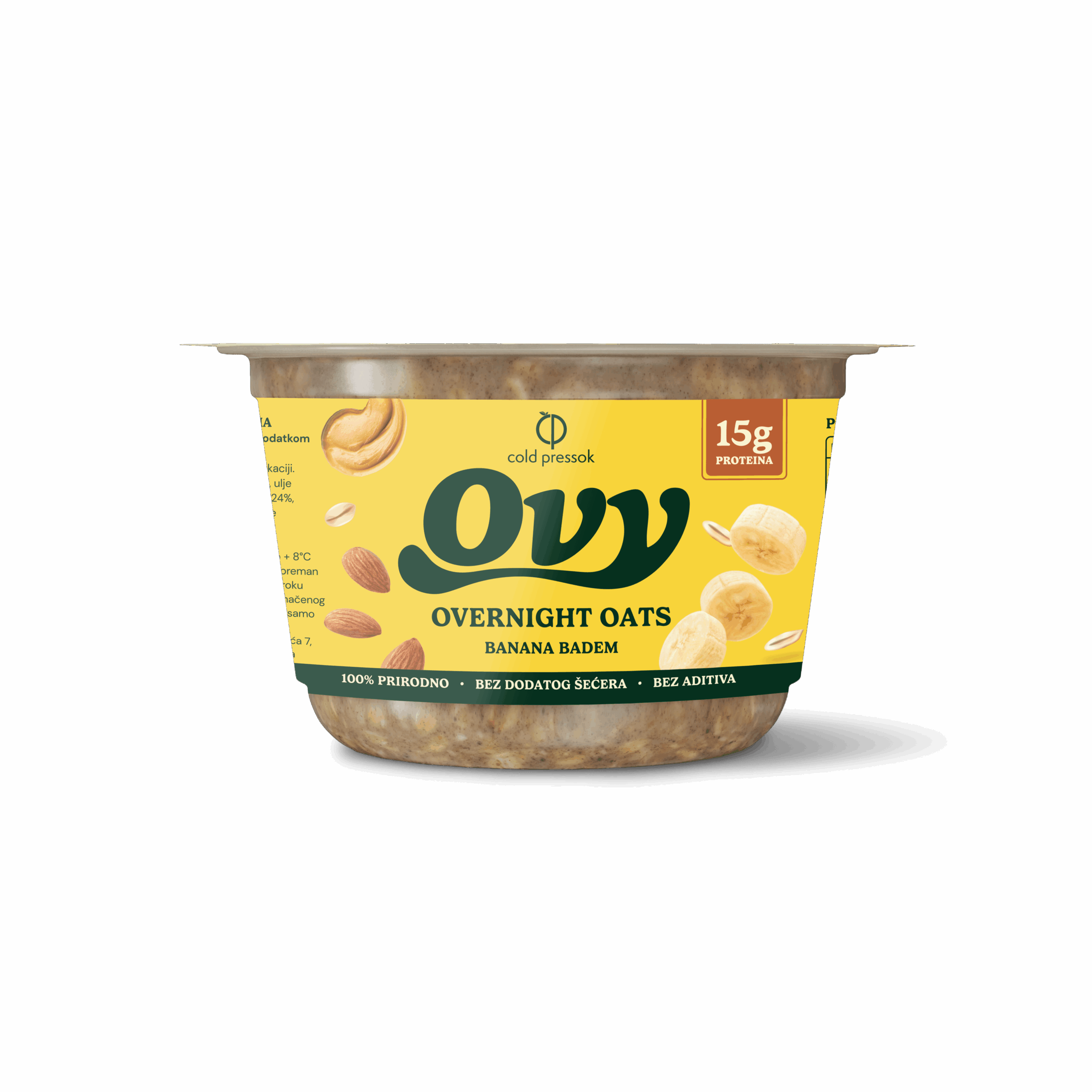 OVY Banana Badem proteinska kaša – Overnight ovsena kaša
